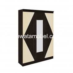 Lemari Pakaian 3 Pintu - GARVANI LEON 3P / Espresso - White Cream 